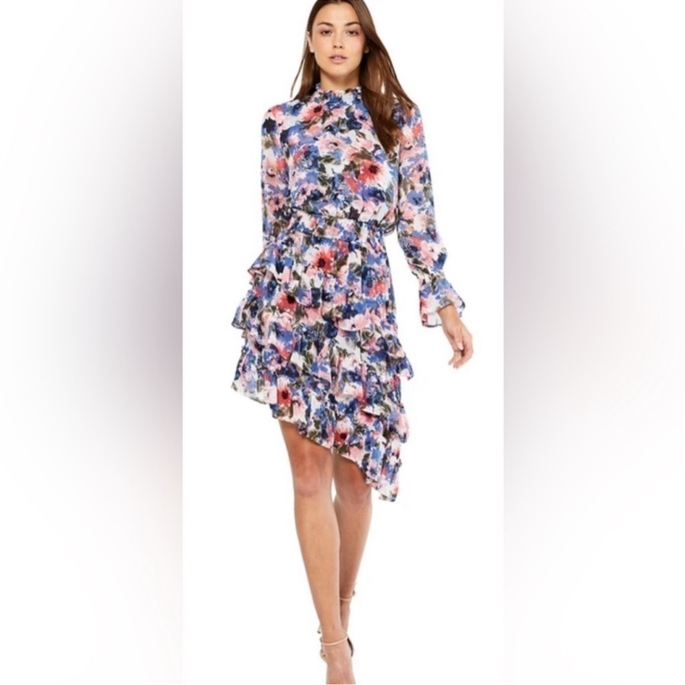 Misa X Revolve Tie Dye Floral Savanna Asymmetrical Dress